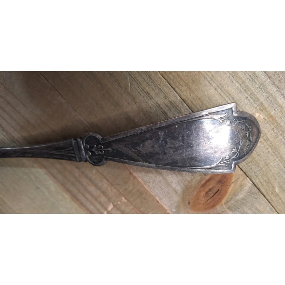 Antique 1847 Rogers Bros A1 Silverplate Soup Ladle Lily of the Valley Pattern 13